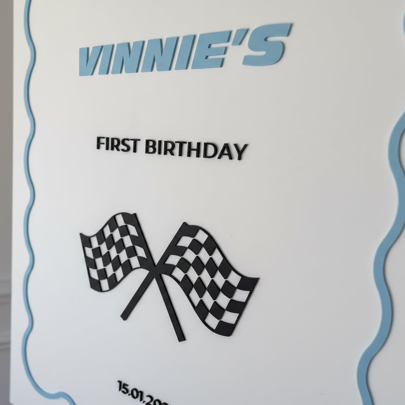 Classic Racing Themed Party Welcome Sign