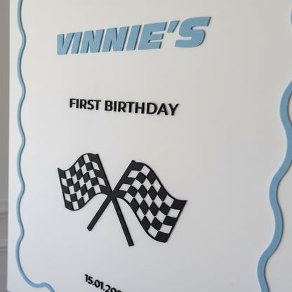 Classic Racing Themed Party Welcome Sign