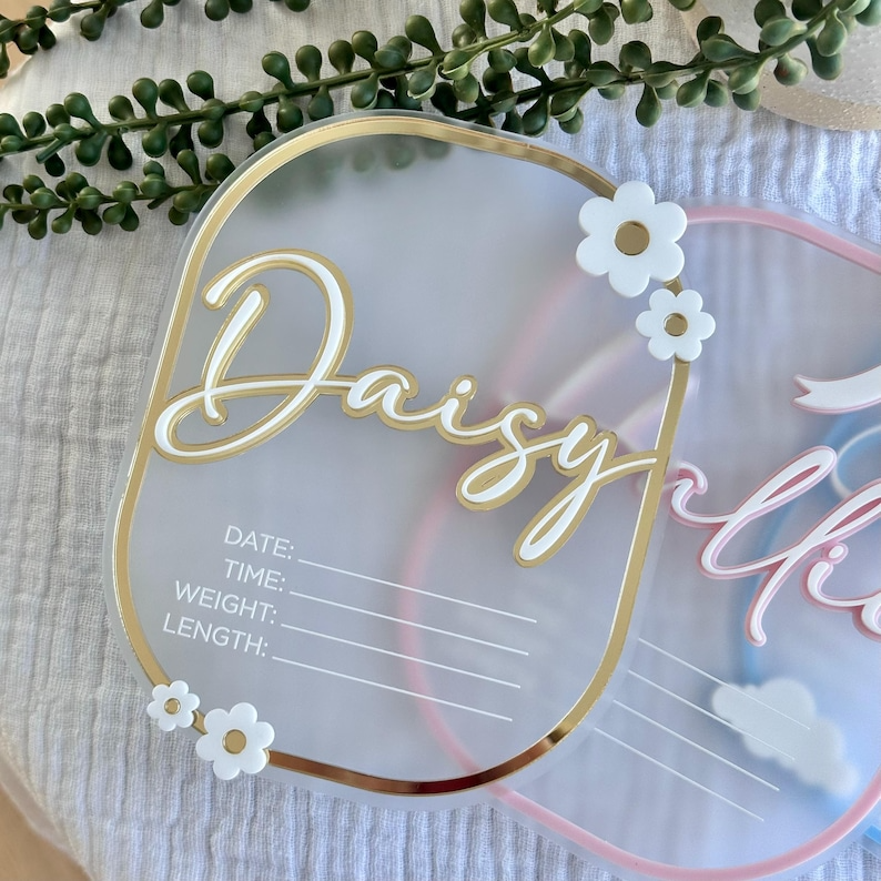 Personalised Baby Birth Announcement Plaque
