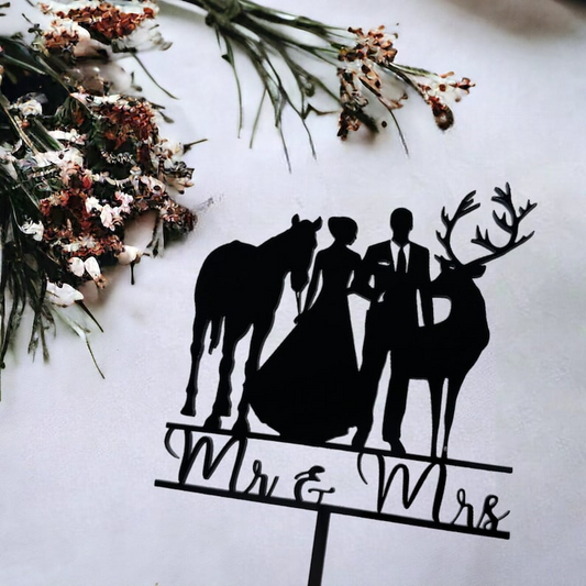 Mr & Mrs Acrylic Wedding Cake Topper