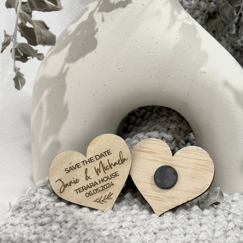 Heart Shaped Save the Date Magnet Cards