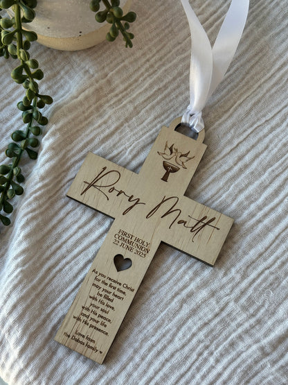 Personalised Timber Christening/ Baptism/ First Holy Communion Cross