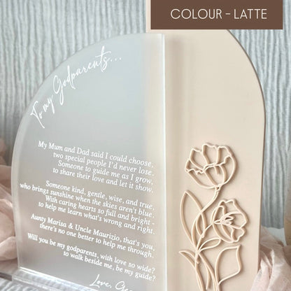 Personalised Godparent Proposal Plaque - Double Layer