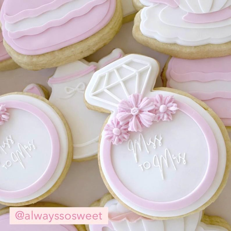 Miss to Mrs Engagement Ring Cookie Stamp & Cutter