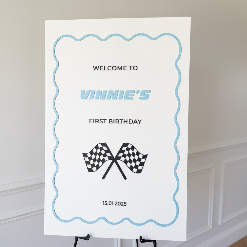Classic Racing Themed Party Welcome Sign
