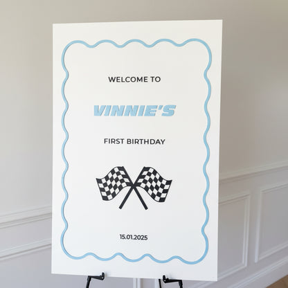 Classic Racing Themed Party Welcome Sign