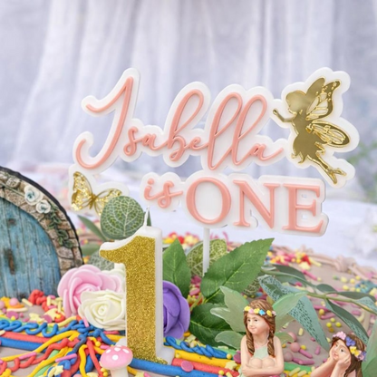 Fairy First Birthday Custom Acrylic Cake Topper