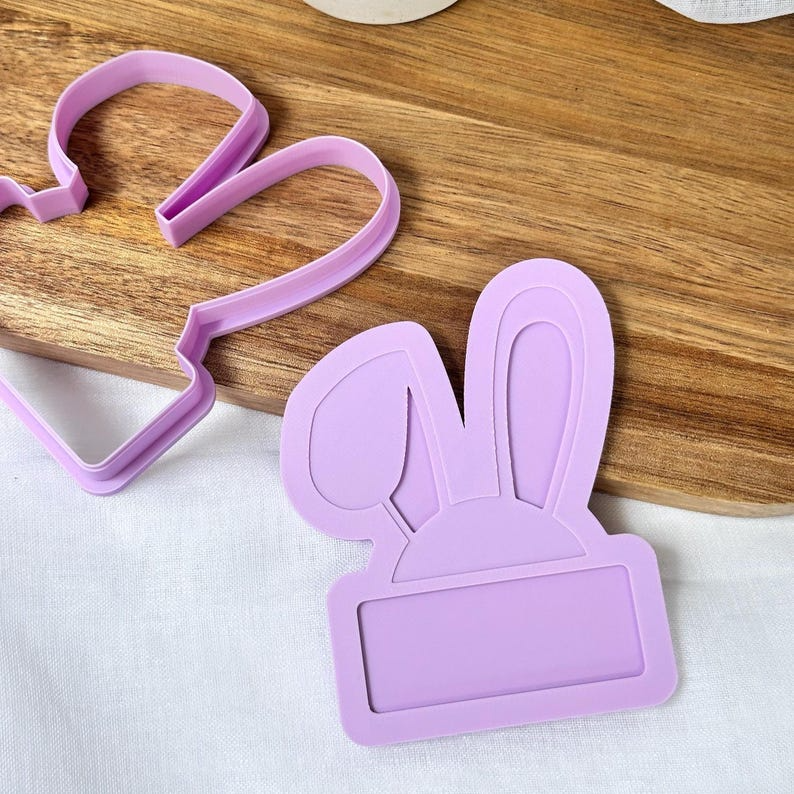 Bunny Ears with Name Plaque Stamp & Cutter