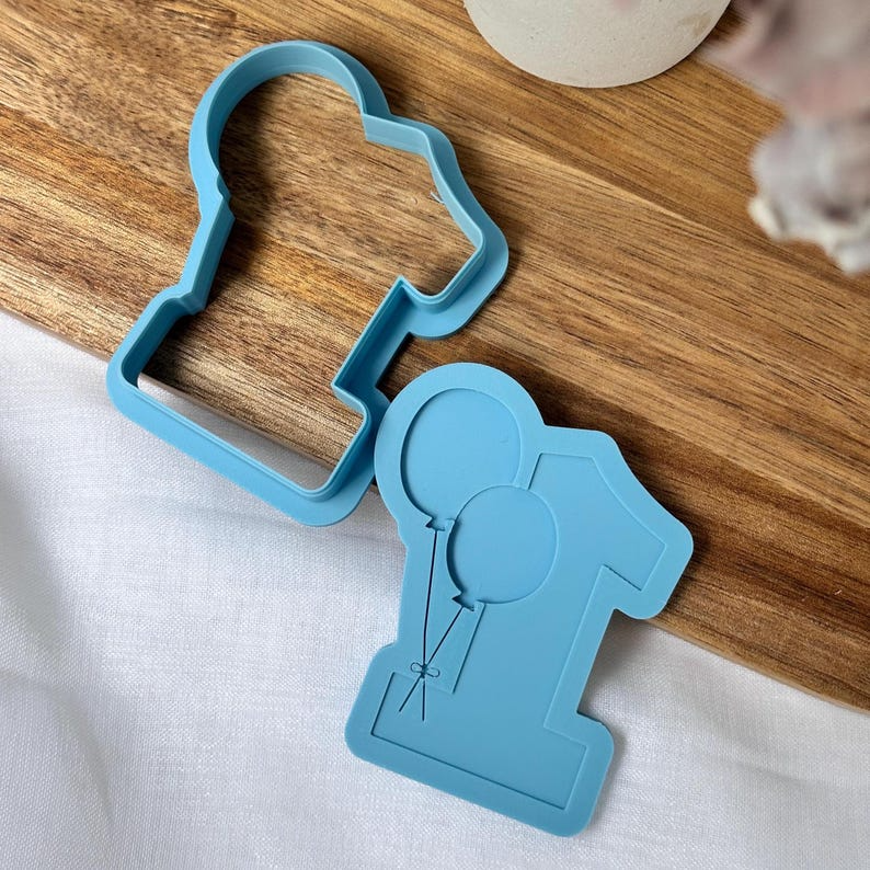 Number One with Balloons Stamp & Cutter