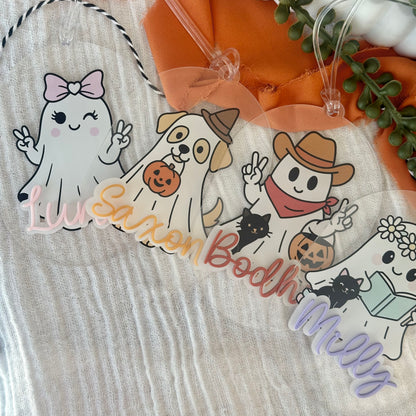 Funky Ghost Halloween Bag Tag -UV Printed