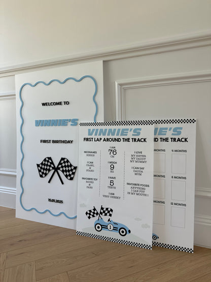 Classic Racing Themed Party Welcome Sign