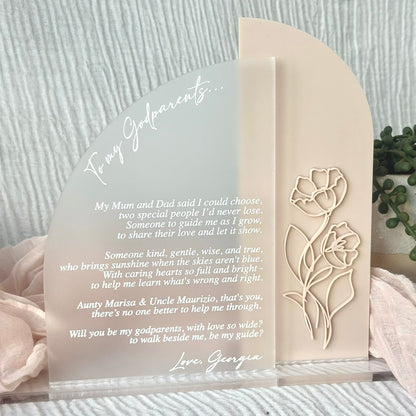 Personalised Godparent Proposal Plaque - Double Layer
