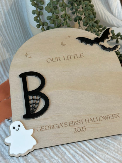 Our Little Boo - First Halloween Handprint or Footprint Plaque