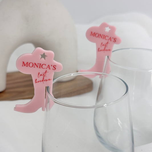 Cowboy Boot Acrylic Drink Tags