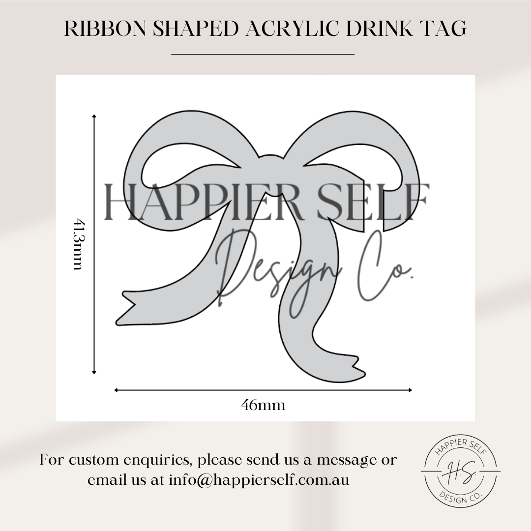 Ribbon Shaped Acrylic Drink Tag