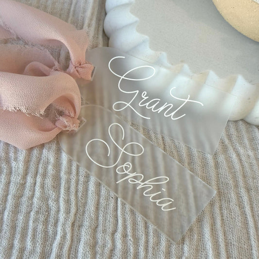 Personalised Acrylic Luggage Tag Style Place Card