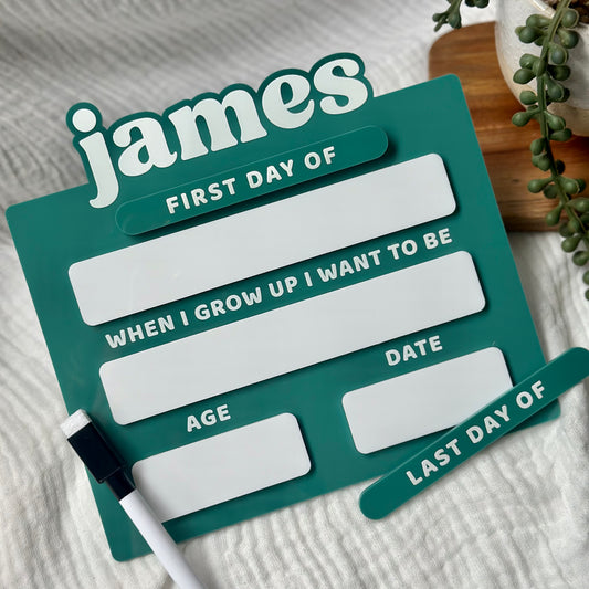 Back to School Board | UV Printed or 3D Acrylic Name