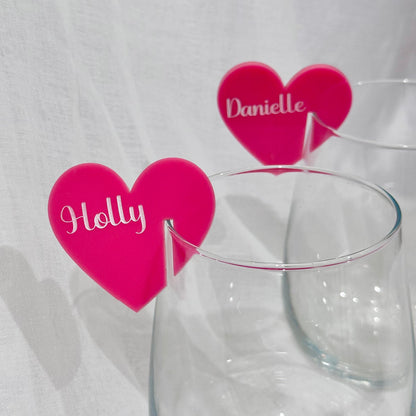 Heart Shaped Acrylic Drink Tag