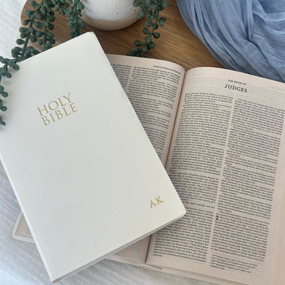 Personalised Holy Bible with Gold Monogram | Custom Initials Christening or Baptism Gift