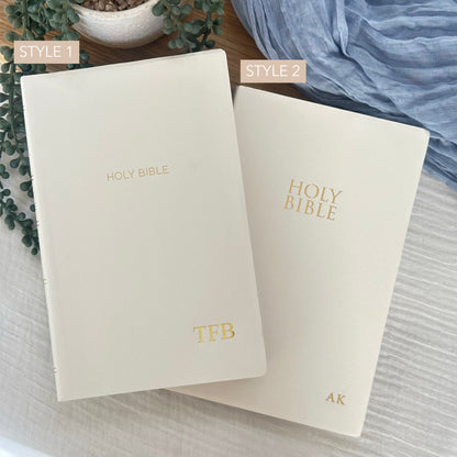 Personalised Holy Bible with Gold Monogram | Custom Initials Christening or Baptism Gift