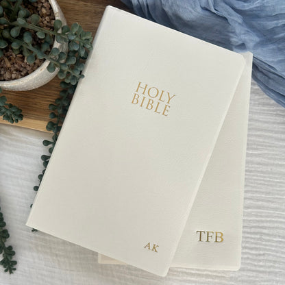 Personalised Holy Bible with Gold Monogram | Custom Initials Christening or Baptism Gift