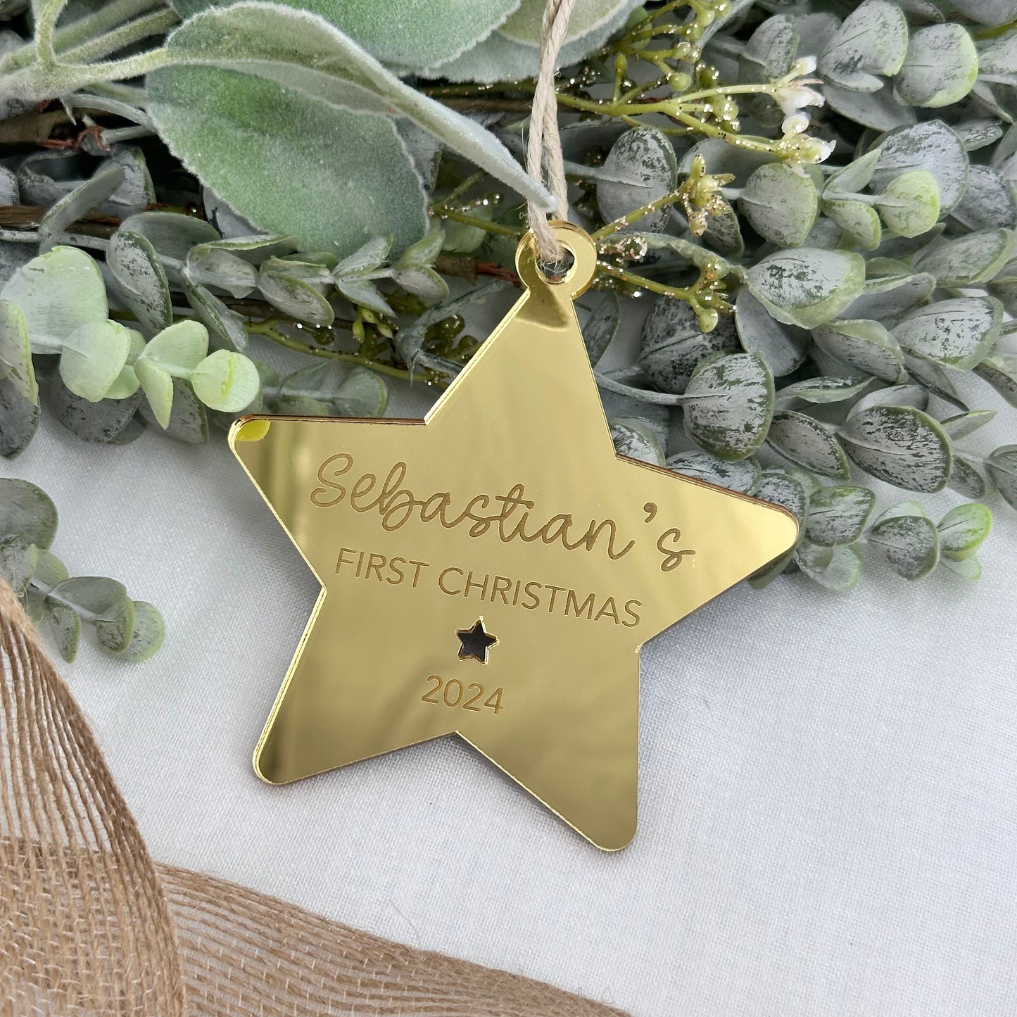 Baby's First Christmas Star Shaped Bauble