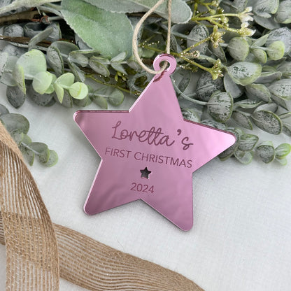 Baby's First Christmas Star Shaped Bauble