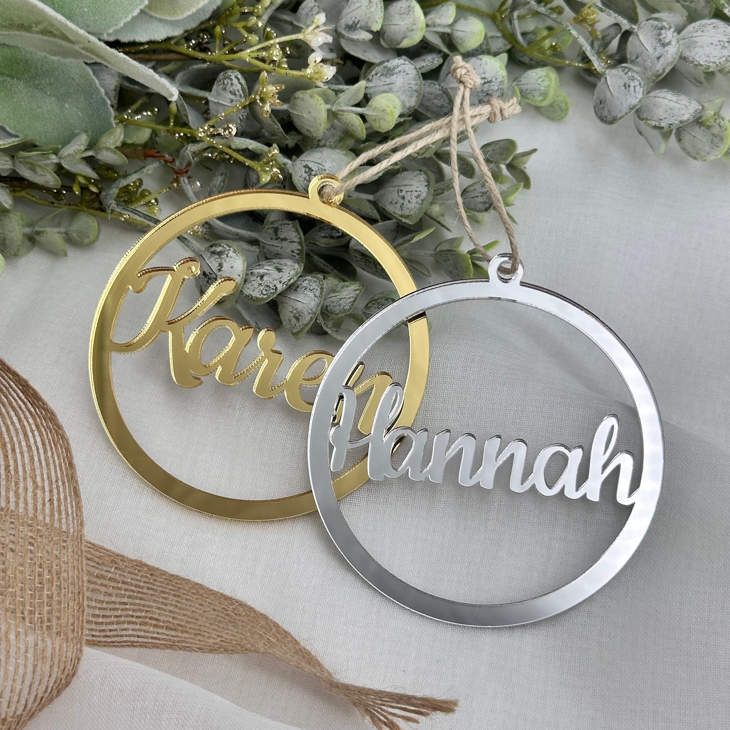 Name Cutout Christmas Bauble