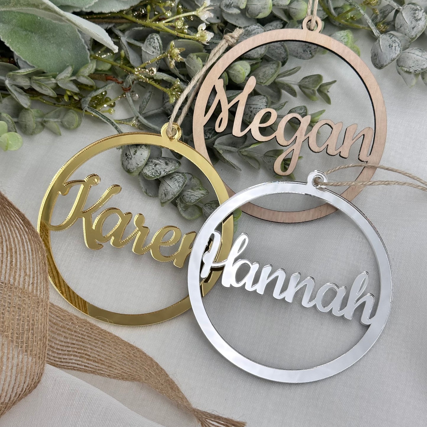 Name Cutout Christmas Bauble