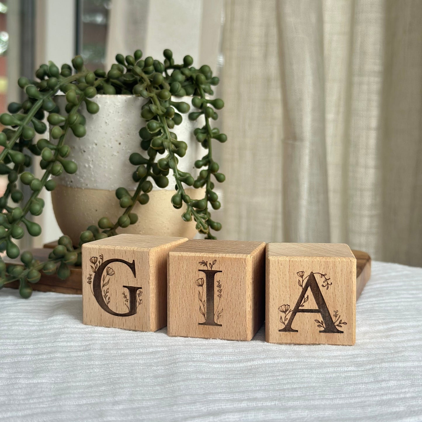 Engraved Wooden Building Blocks