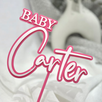 Baby Shower Name Cake Topper