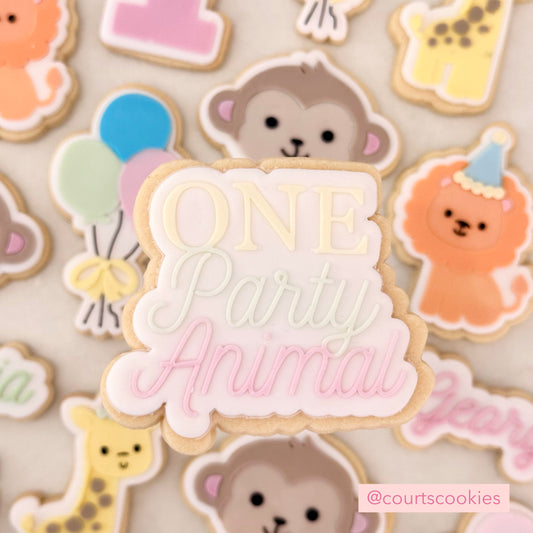 One Party Animal Plaque Cookie Stamp & Cutter | One Party Animal