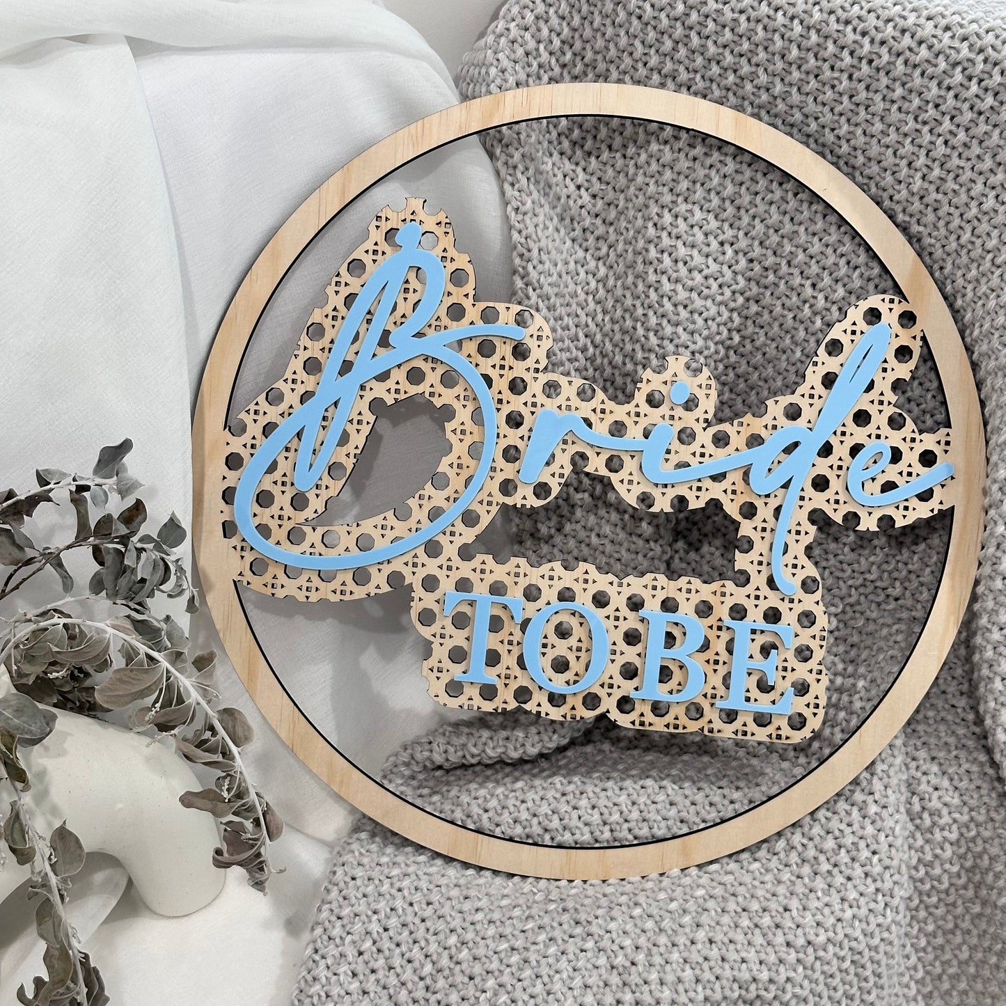 Bride to Be Rattan Style Hoop Sign