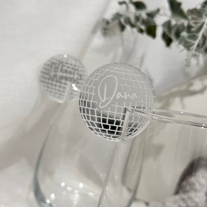 Disco Ball Acrylic Drink Tags