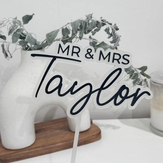 Mr & Mrs Cake Topper