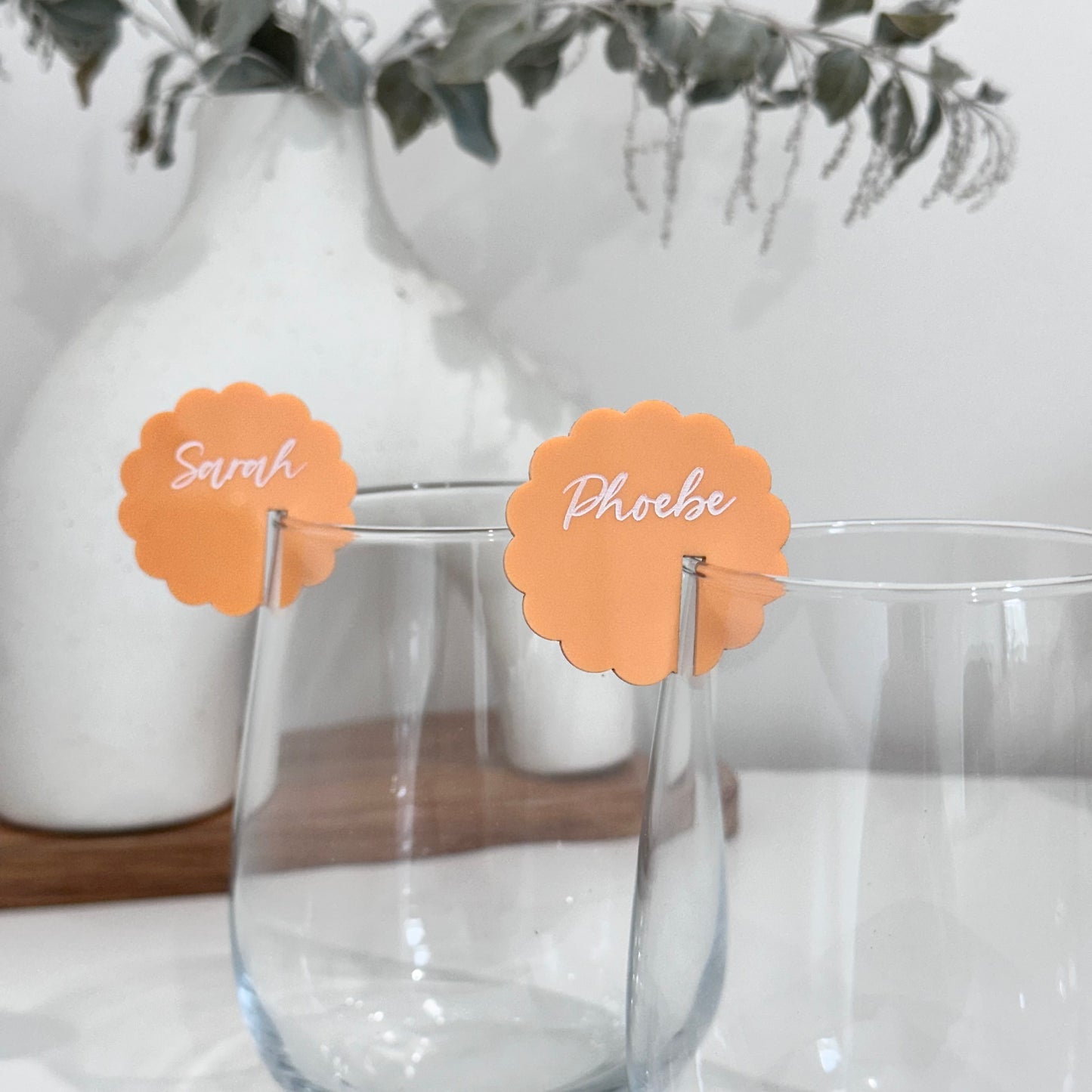 Scalloped Acrylic Drink Tag