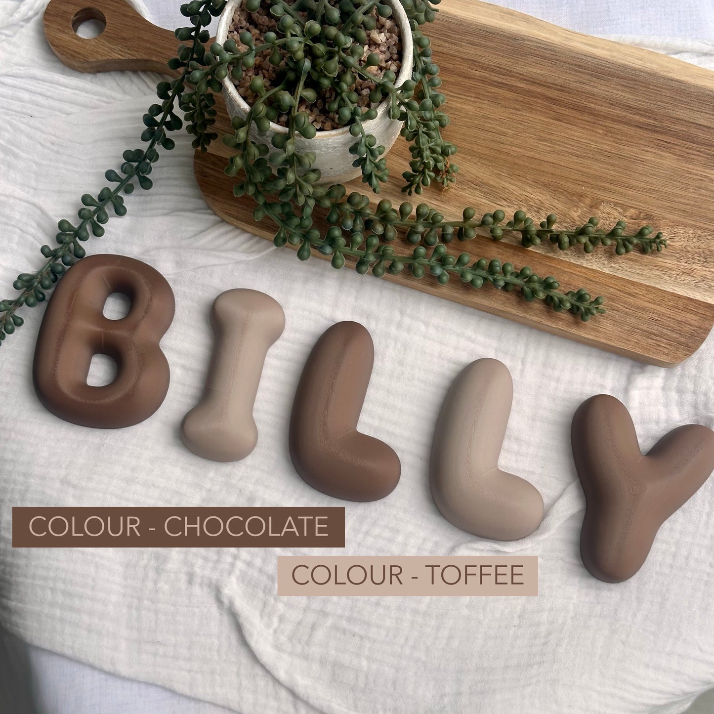 Custom 3D Printed Bubble Letters