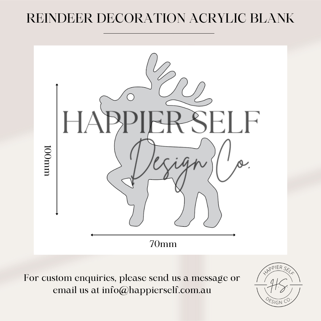 Reindeer Bauble Shaped Acrylic Blank