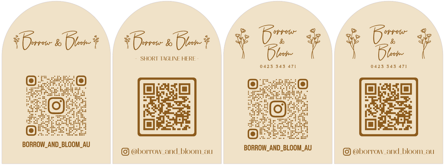 Custom Wooden Arch QR Code Display Sign