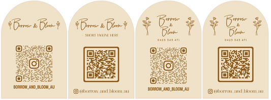 Custom Wooden Arch QR Code Display Sign