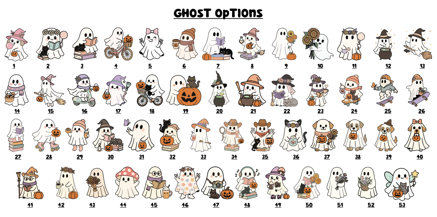 Funky Ghost Halloween Bag Tag -UV Printed