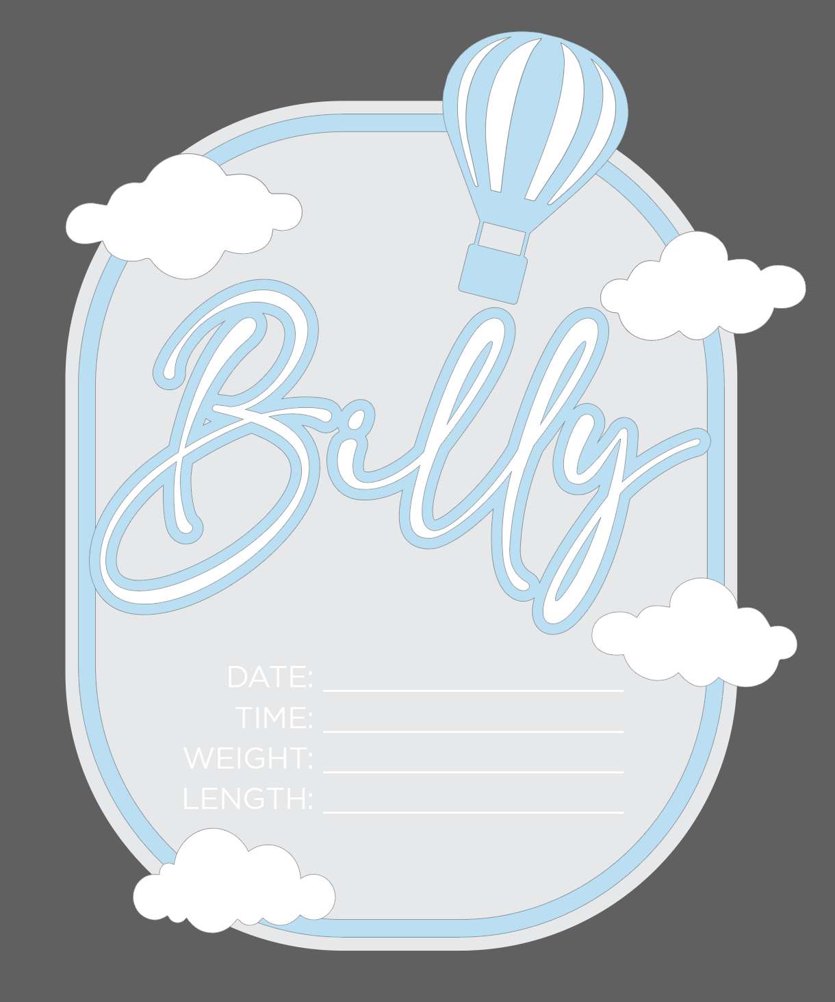 Hot Air Balloon Announcement Plaque