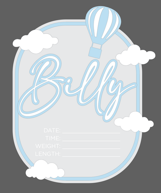 Hot Air Balloon Announcement Plaque