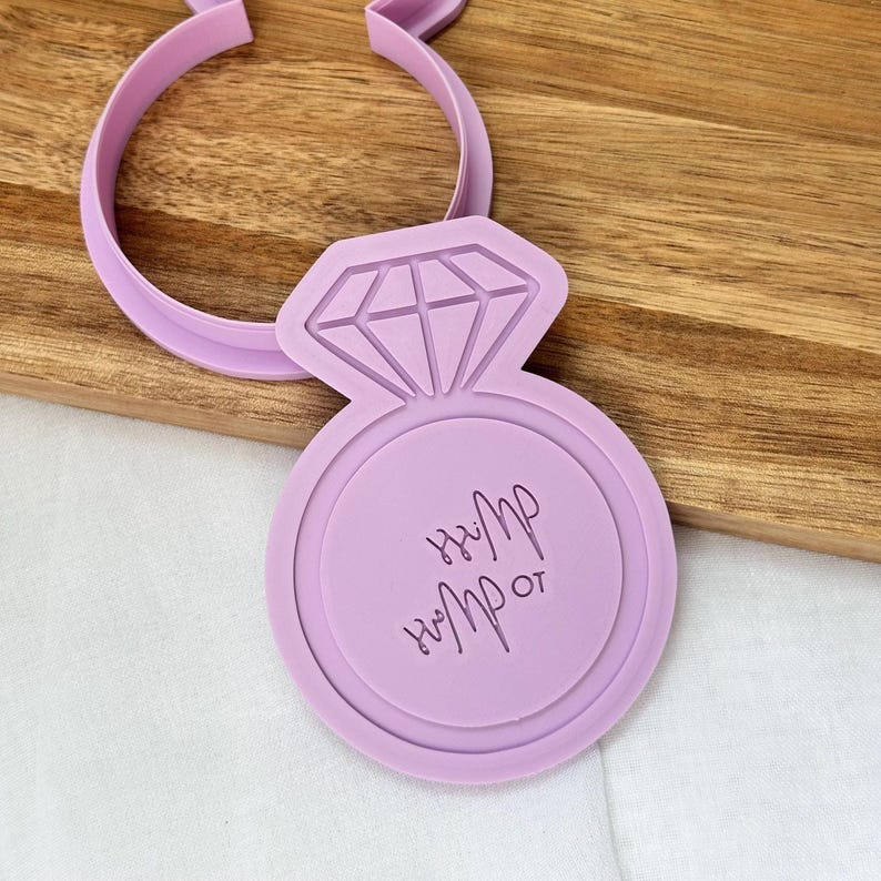 Miss to Mrs Engagement Ring Cookie Stamp & Cutter