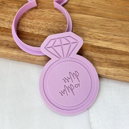Miss to Mrs Engagement Ring Cookie Stamp & Cutter