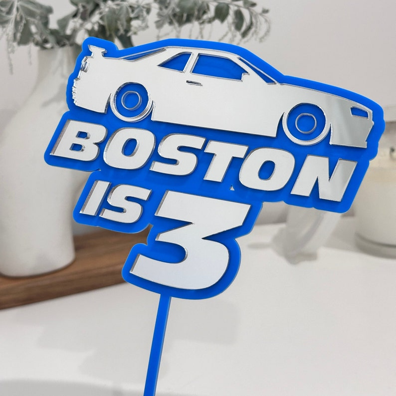 Race Car Name Cake Topper
