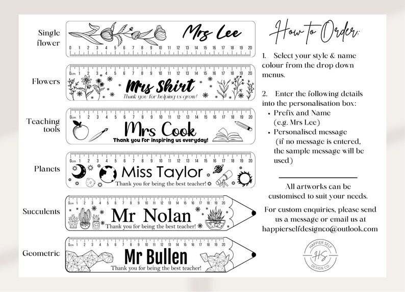 Personalised 3D Ruler Teacher Gift