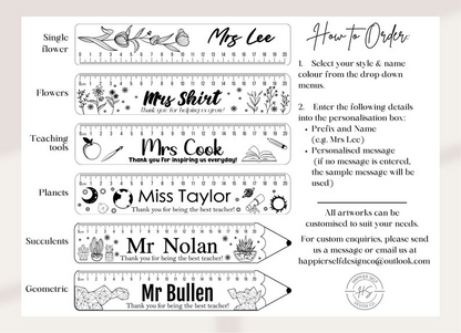 Personalised 3D Ruler Teacher Gift