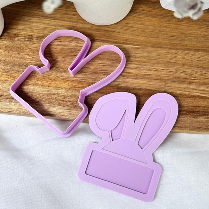 Bunny Ears with Name Plaque Stamp & Cutter