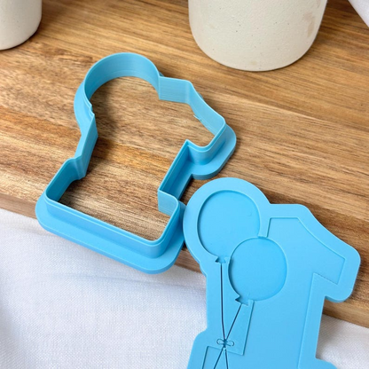 Number One with Balloons Stamp & Cutter